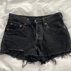 Levi’s 501 cutoff shirts with buttons, black, size 26